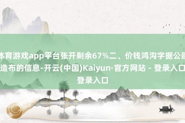 体育游戏app平台张开剩余67%二、价钱鸿沟字据公建造布的信息-开云(中国)Kaiyun·官方网站 - 登录入口