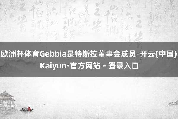 欧洲杯体育Gebbia是特斯拉董事会成员-开云(中国)Kaiyun·官方网站 - 登录入口