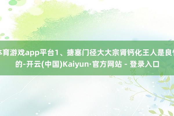 体育游戏app平台1、搪塞门径大大宗肾钙化王人是良性的-开云(中国)Kaiyun·官方网站 - 登录入口