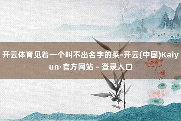 开云体育见着一个叫不出名字的菜-开云(中国)Kaiyun·官方网站 - 登录入口