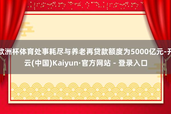 欧洲杯体育处事耗尽与养老再贷款额度为5000亿元-开云(中国)Kaiyun·官方网站 - 登录入口