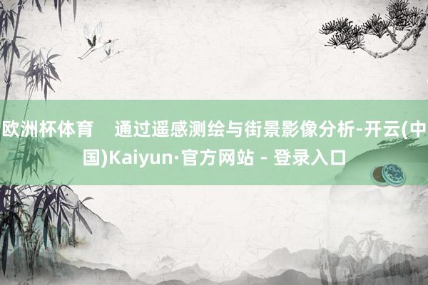 欧洲杯体育    通过遥感测绘与街景影像分析-开云(中国)Kaiyun·官方网站 - 登录入口