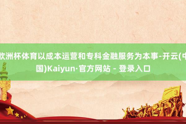 欧洲杯体育以成本运营和专科金融服务为本事-开云(中国)Kaiyun·官方网站 - 登录入口