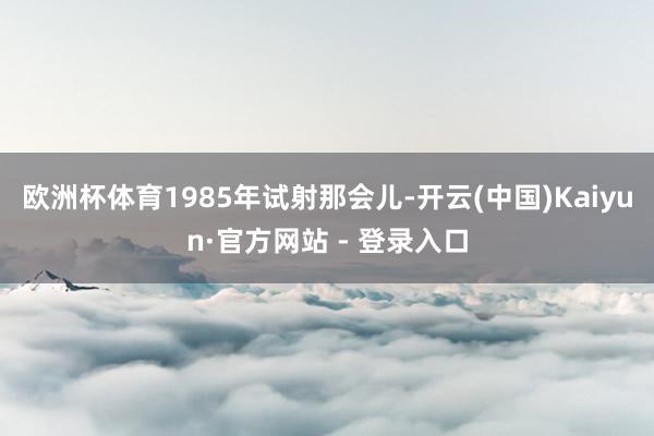 欧洲杯体育1985年试射那会儿-开云(中国)Kaiyun·官方网站 - 登录入口