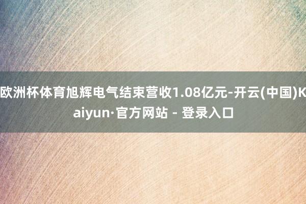 欧洲杯体育旭辉电气结束营收1.08亿元-开云(中国)Kaiyun·官方网站 - 登录入口